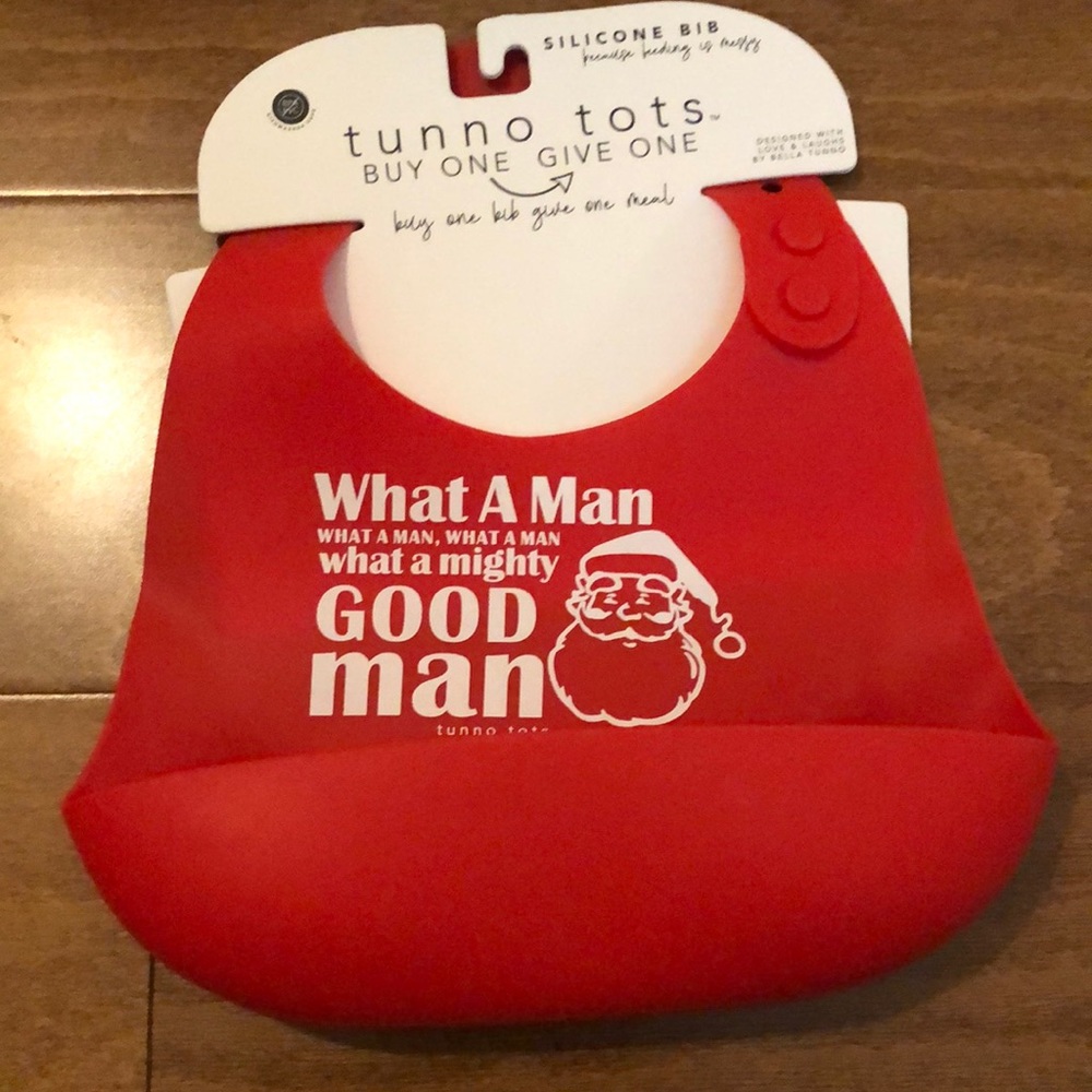 NWT tunno tots silicone bib Santa